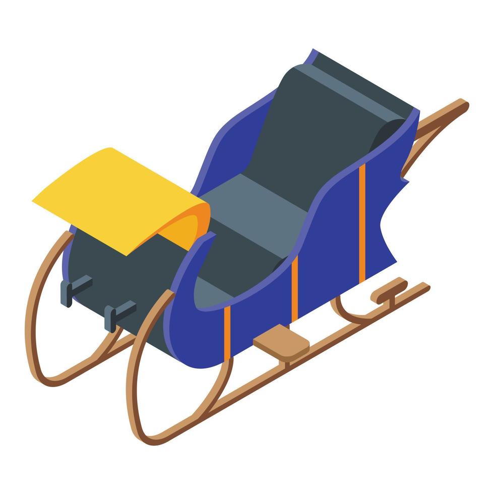 icône de traîneau bleu, style isométrique vecteur