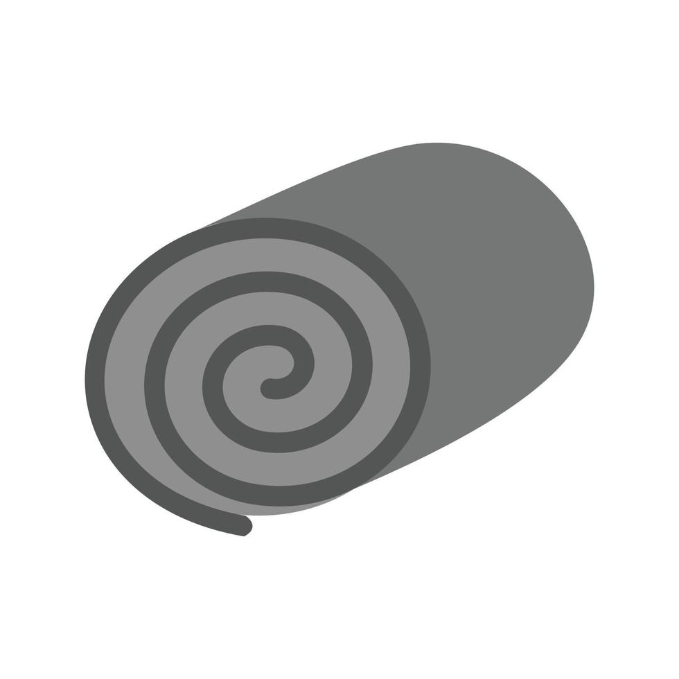 swiss roll i icône plate en niveaux de gris vecteur