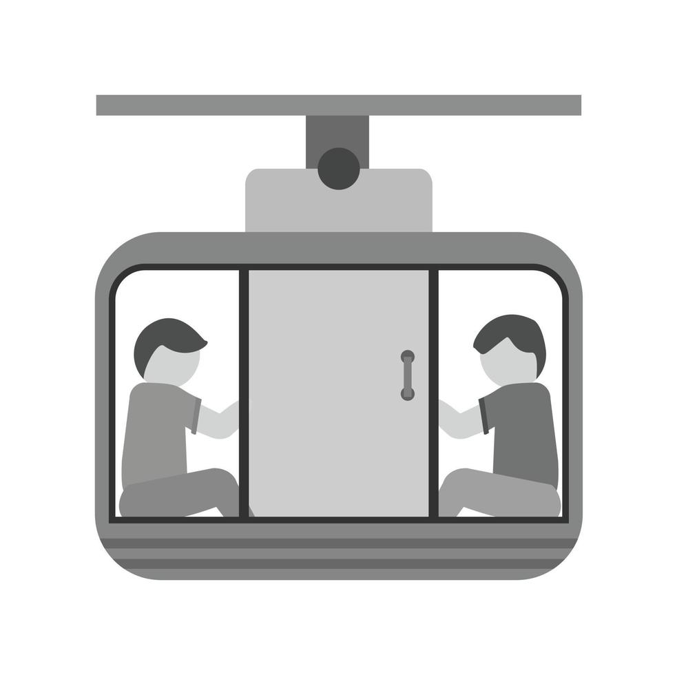 icône plate en niveaux de gris du téléphérique vecteur