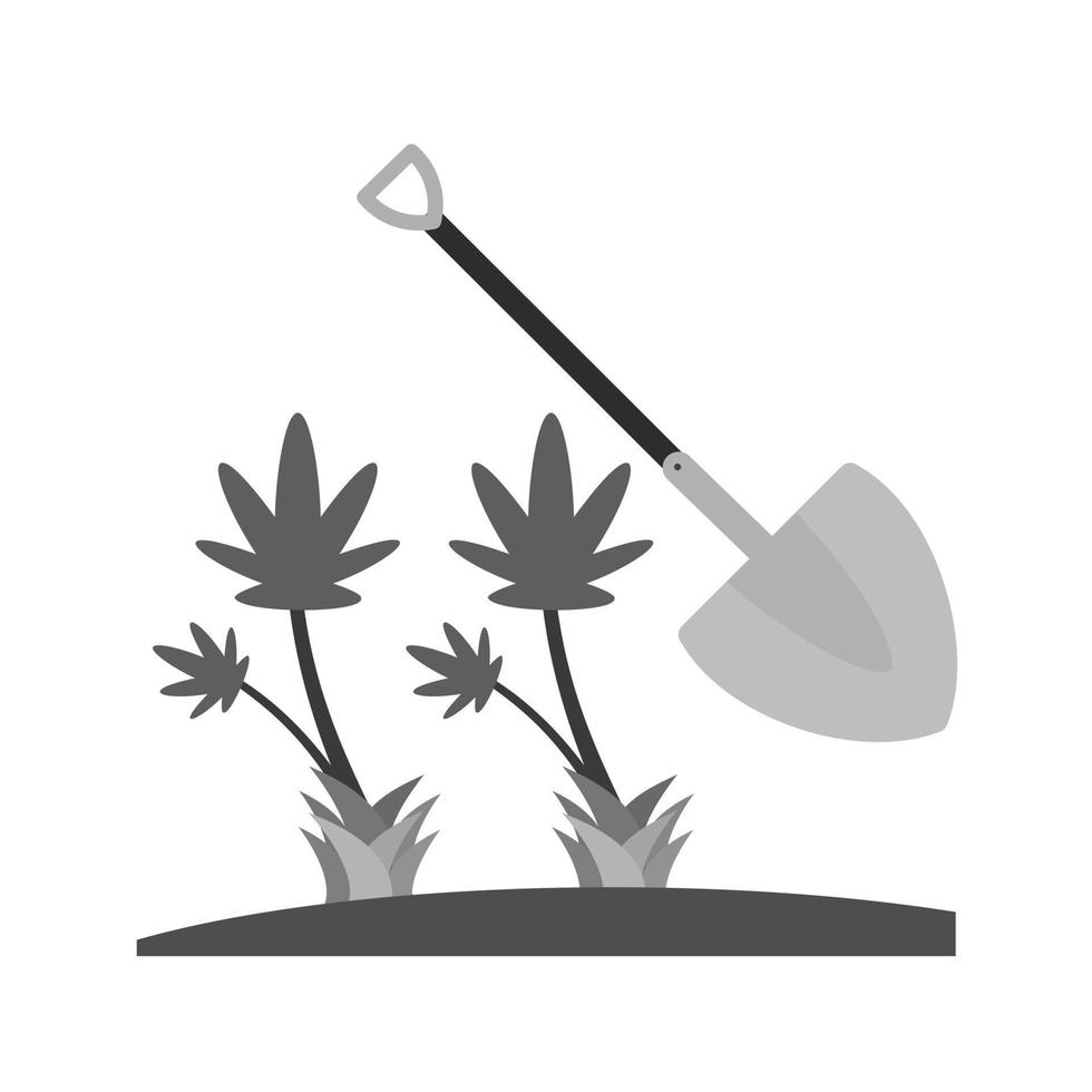 icône plate en niveaux de gris de plantation vecteur