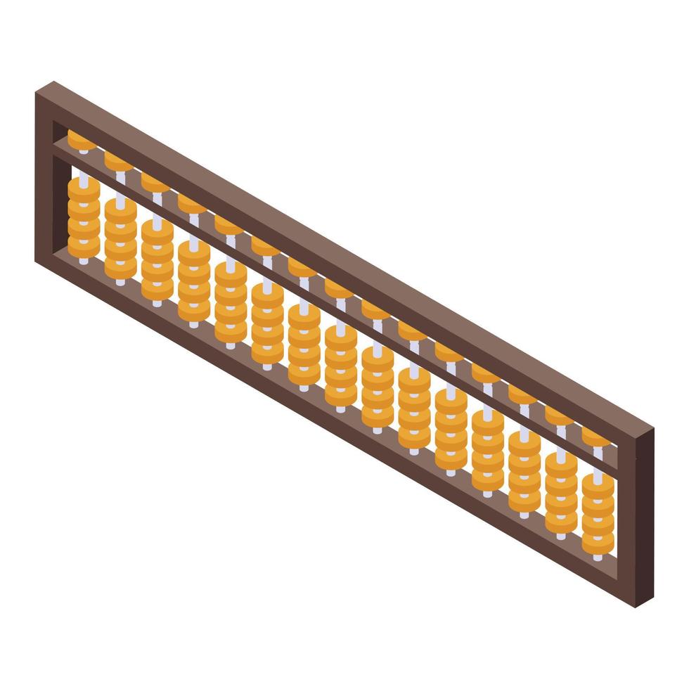 icône de boulier mathématique, style isométrique vecteur