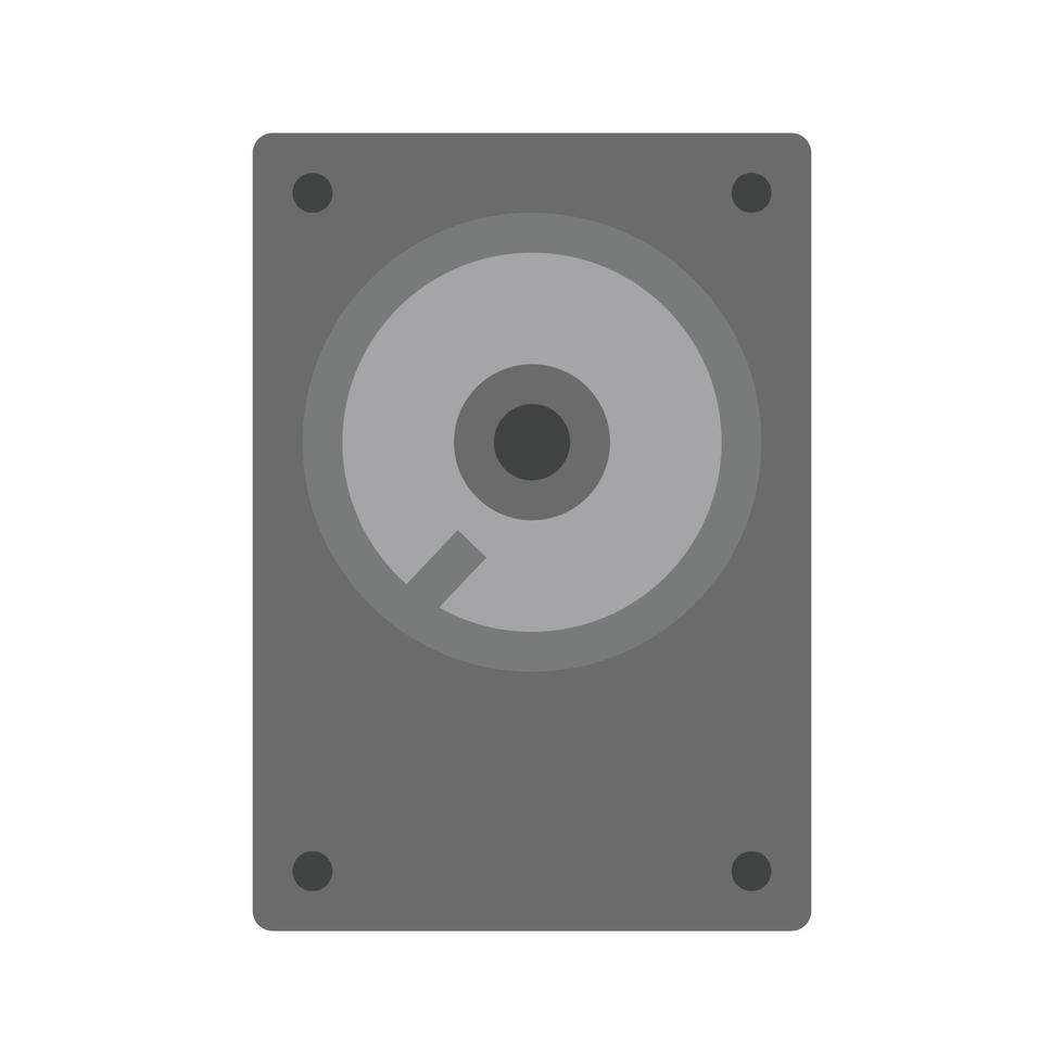 icône de disque dur plat en niveaux de gris vecteur