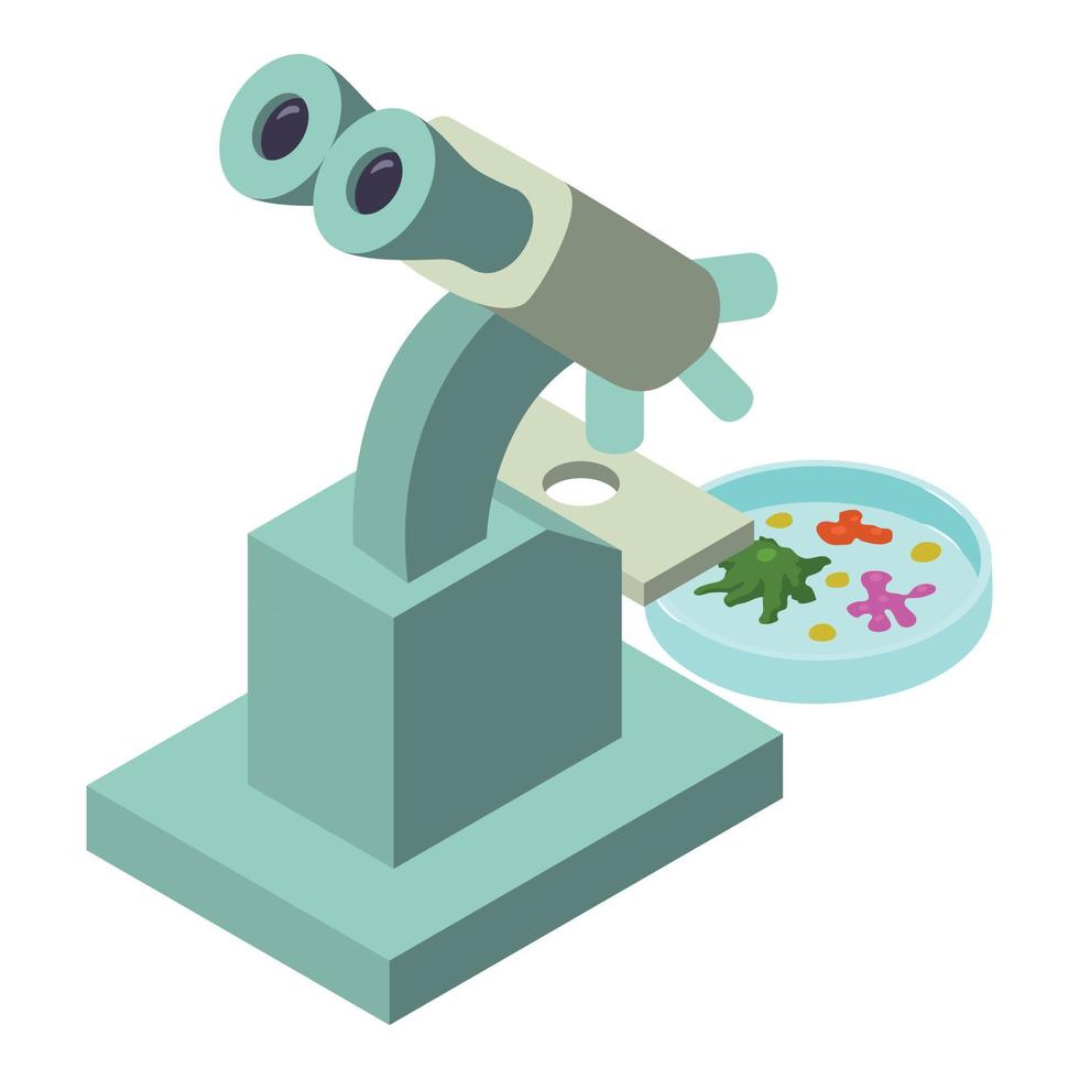 icône de microscope de laboratoire, style isométrique vecteur