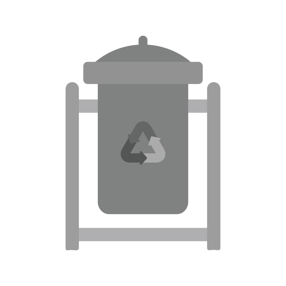 corbeille plat icône en niveaux de gris vecteur