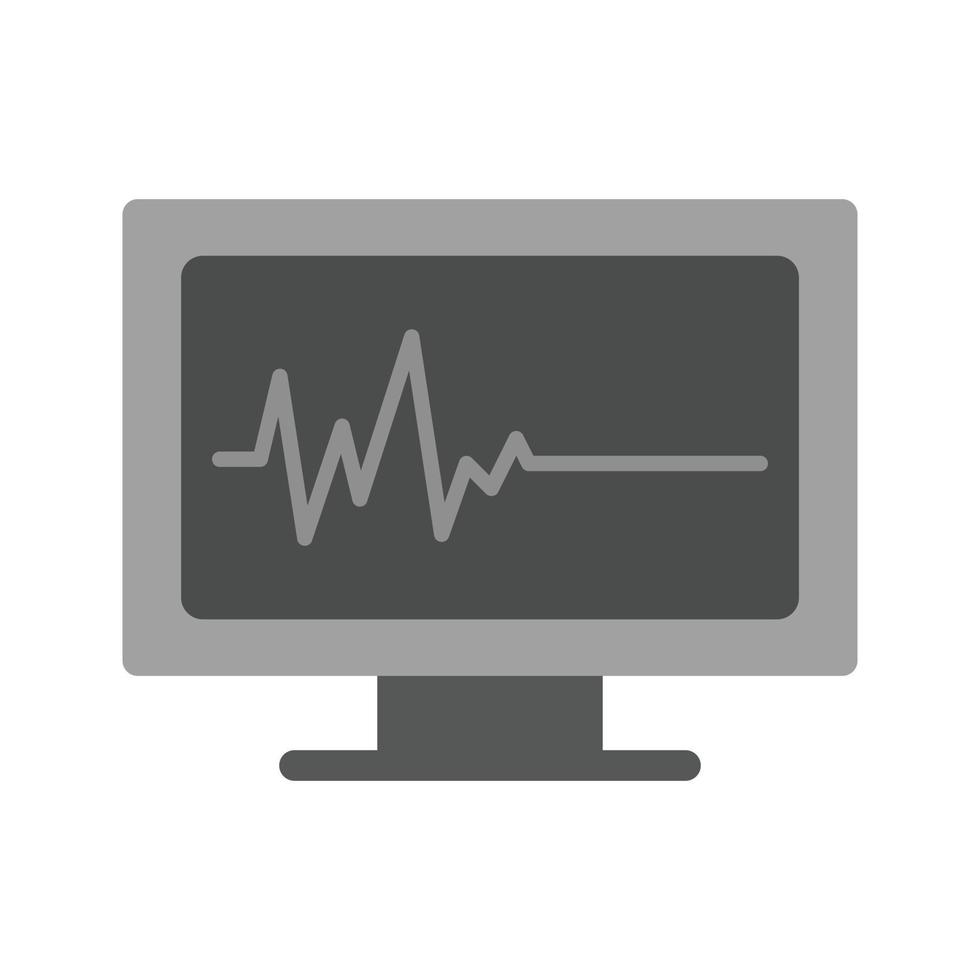 ecg montrant l'icône plate en niveaux de gris de la mort vecteur