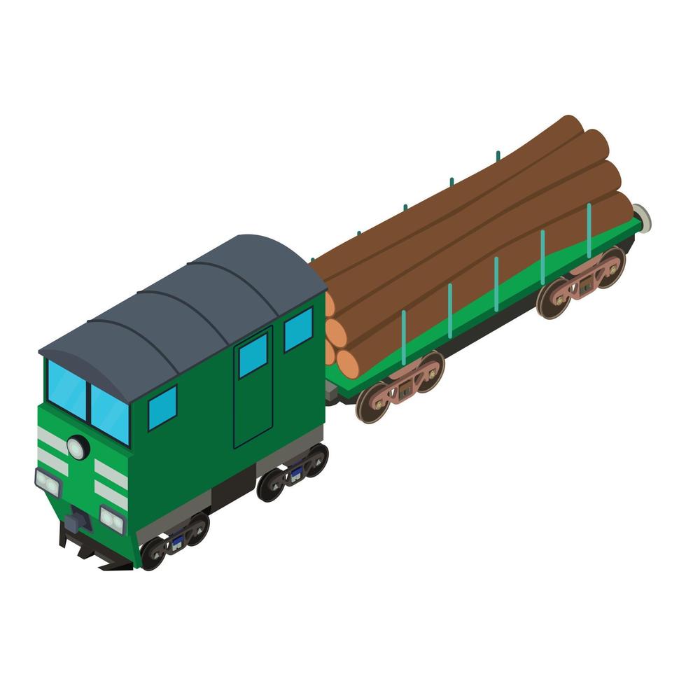 icône de transport de bois, style isométrique vecteur