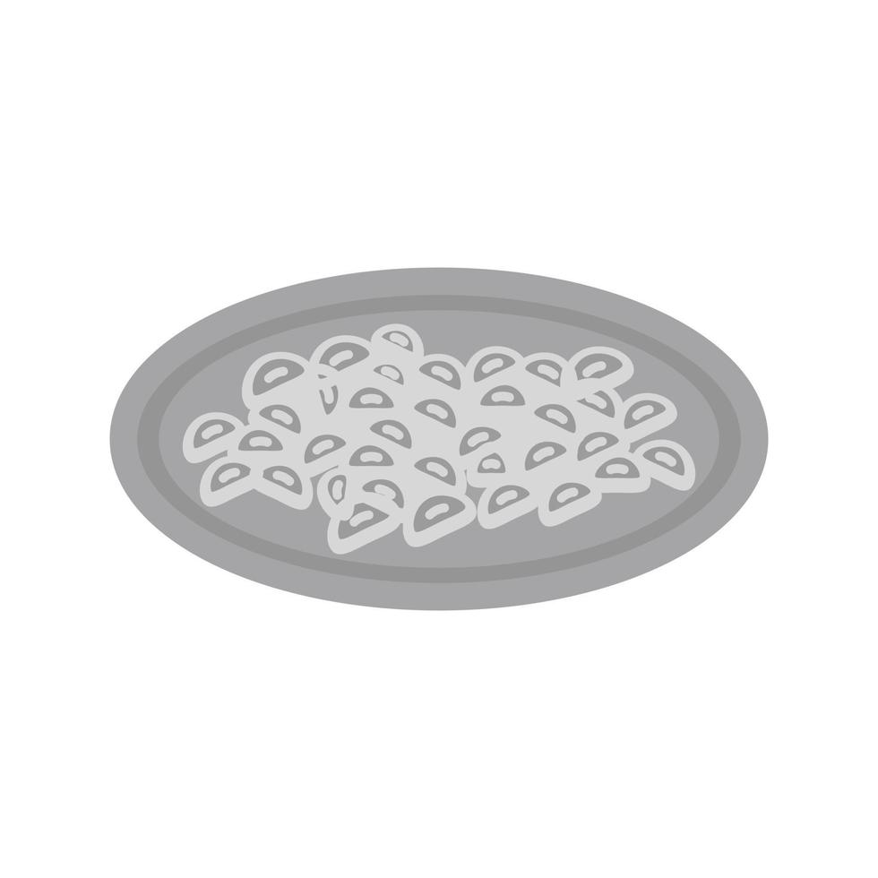 icône plate en niveaux de gris de gnocchis vecteur