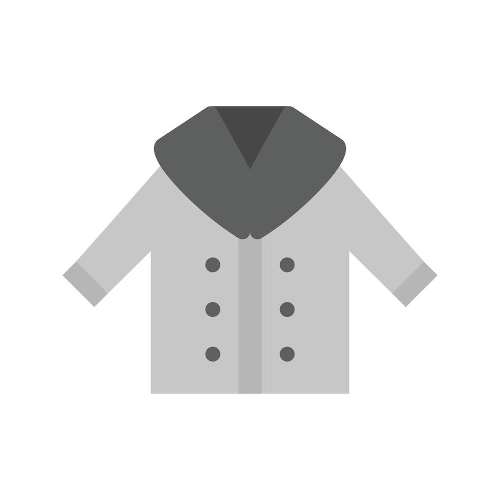 manteau plat icône en niveaux de gris vecteur