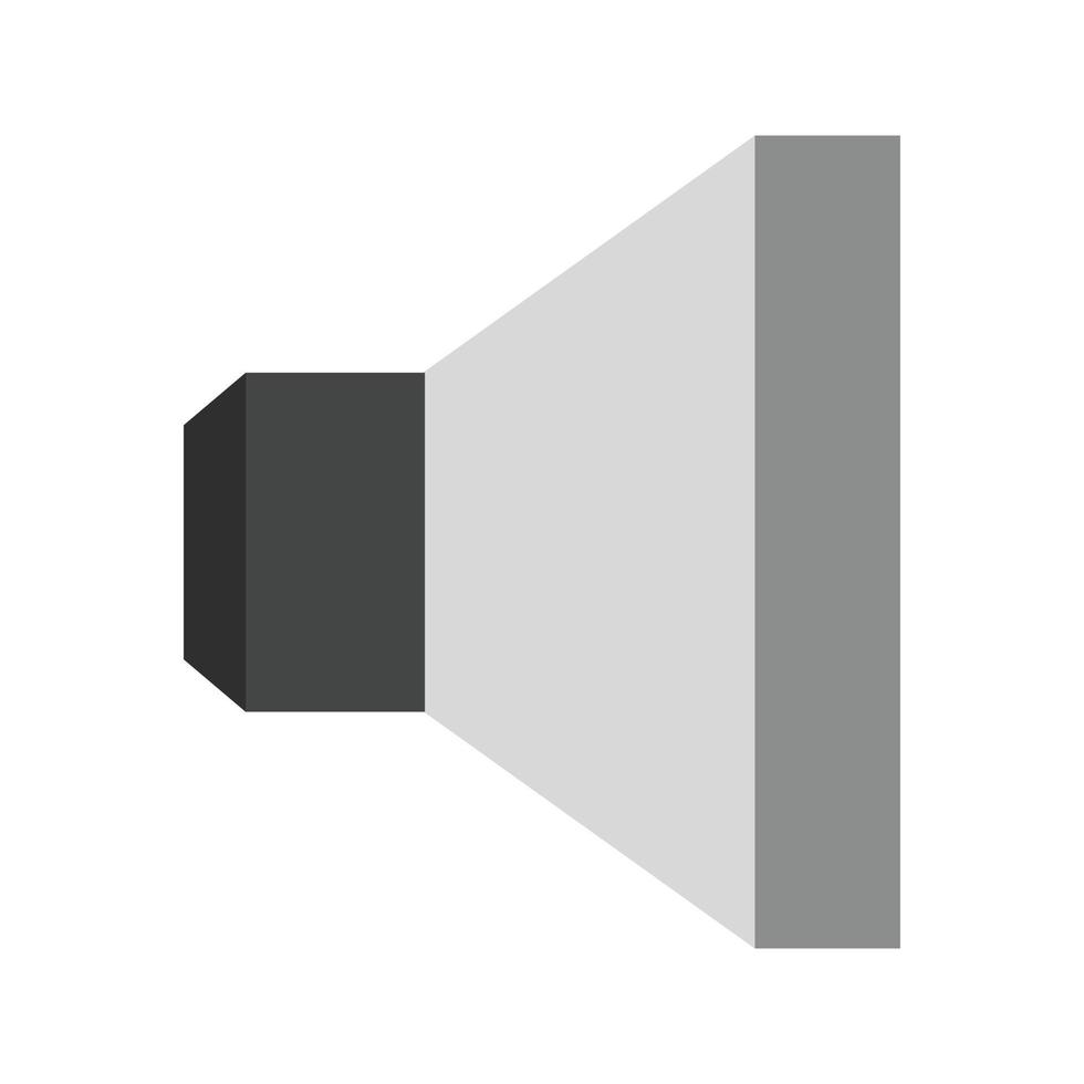 haut-parleur i icône plate en niveaux de gris vecteur