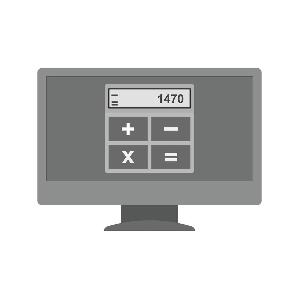 icône plate en niveaux de gris de la calculatrice en ligne vecteur