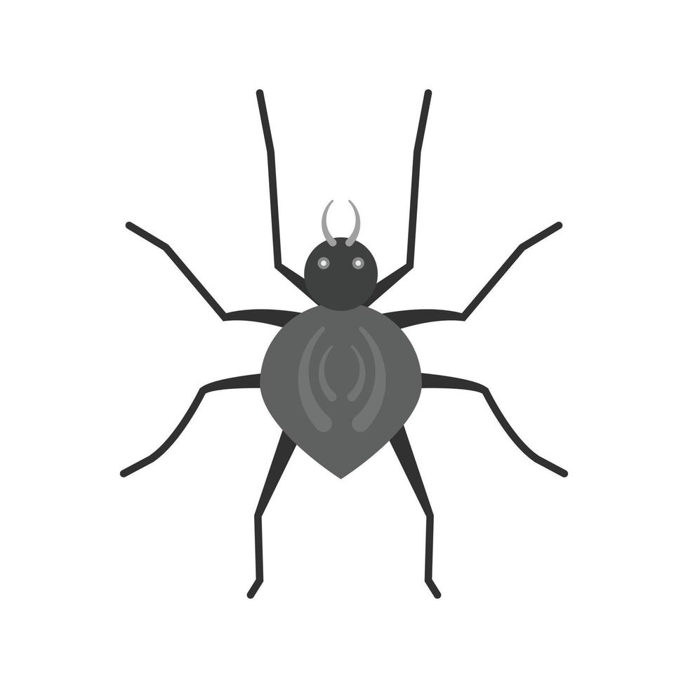 icône plate en niveaux de gris araignée vecteur