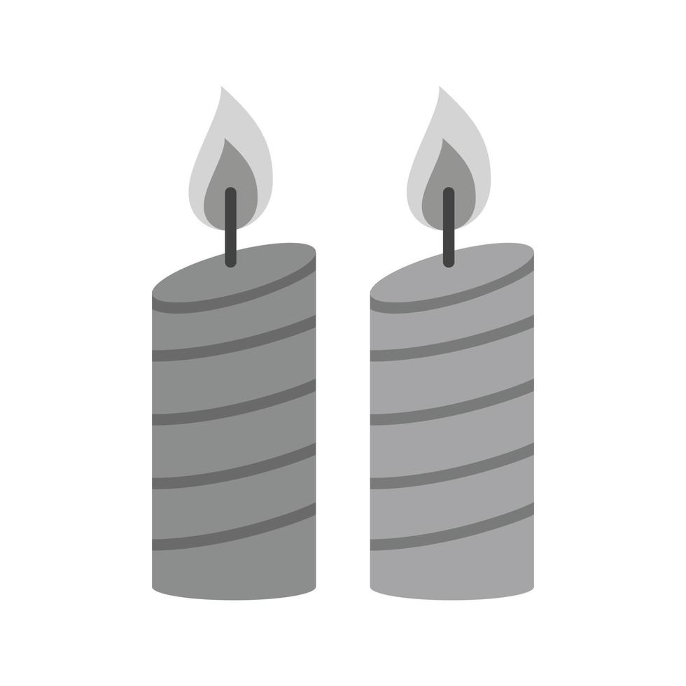 bougies icône plate en niveaux de gris vecteur