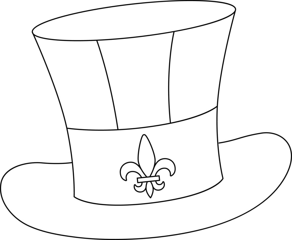 chapeau de mardi gras avec symbole fleur de lys isolé vecteur