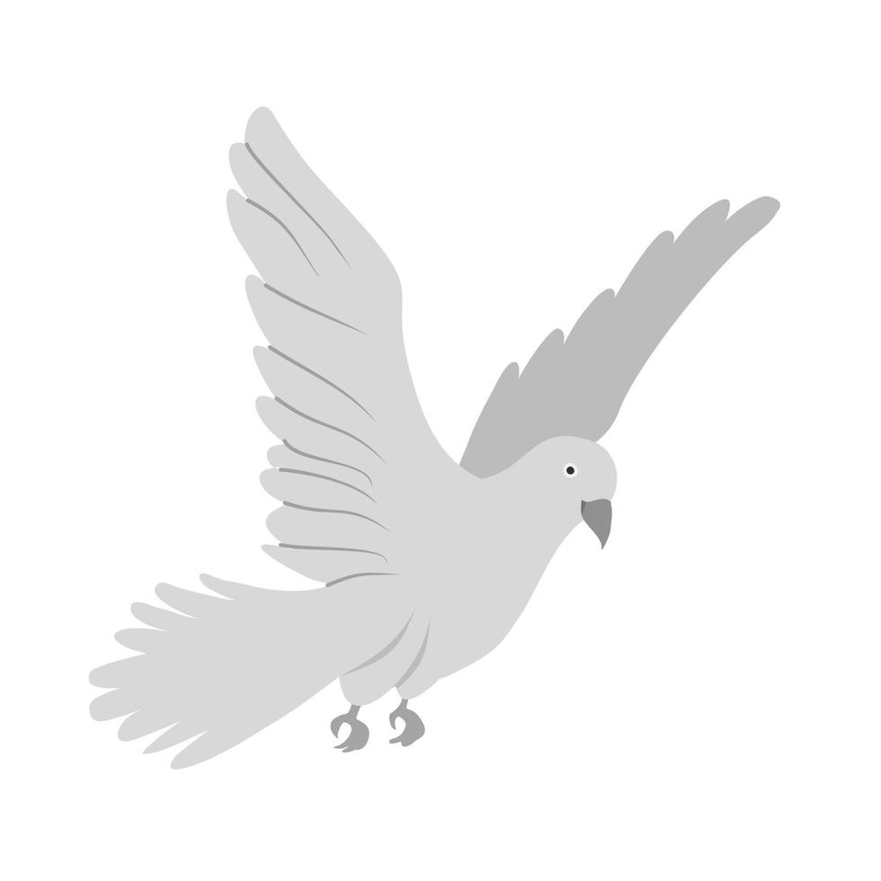 icône plate en niveaux de gris colombe vecteur