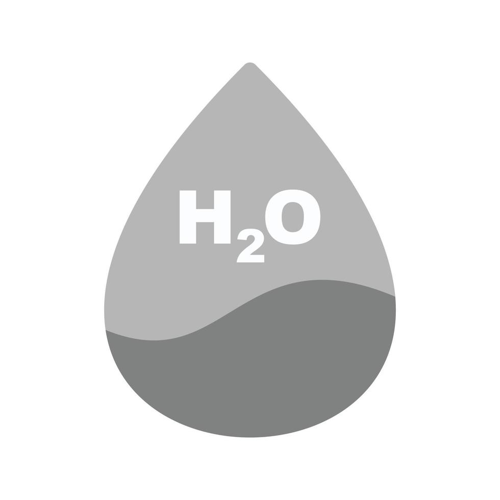 icône de gouttelettes d'eau plat en niveaux de gris vecteur