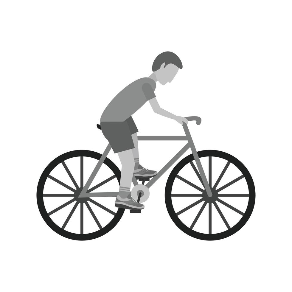 icône de cyclisme plat en niveaux de gris vecteur