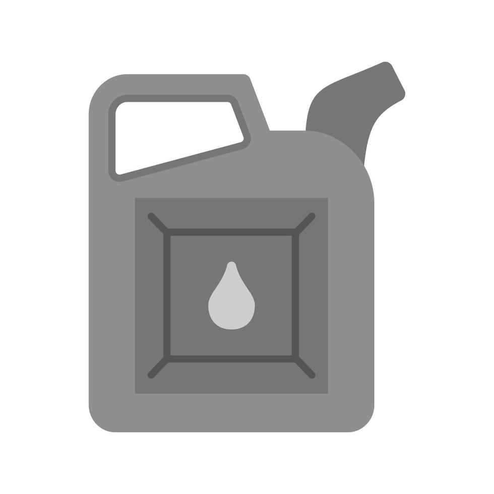 bidon d'huile plat icône en niveaux de gris vecteur