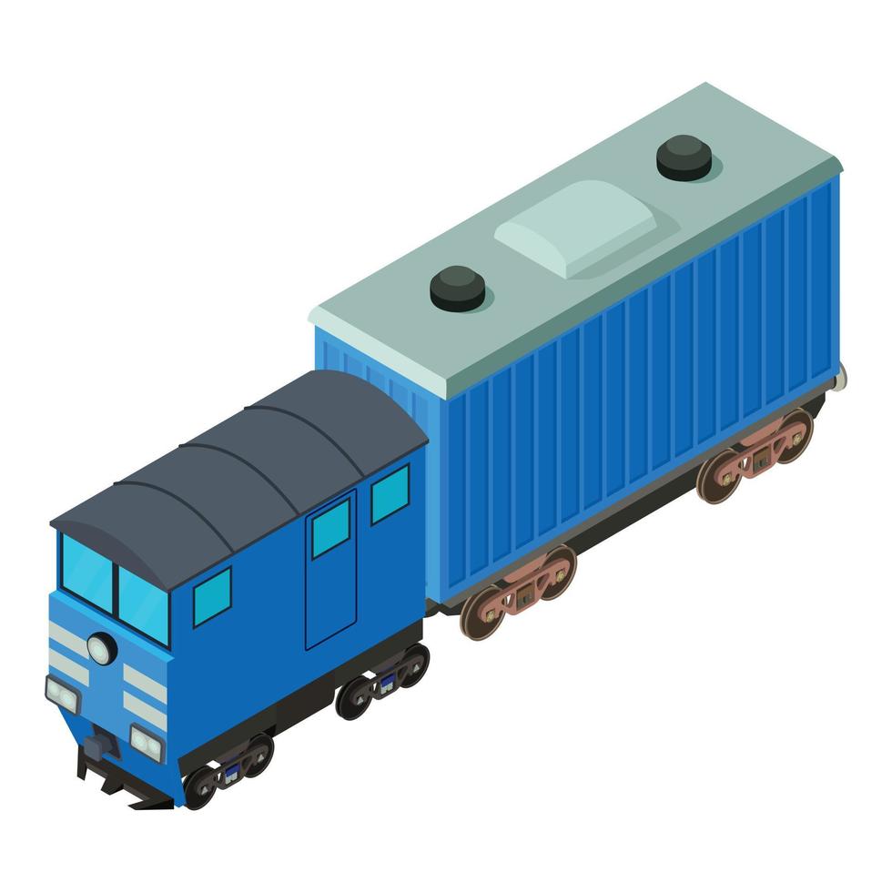 icône de transport ferroviaire, style isométrique vecteur