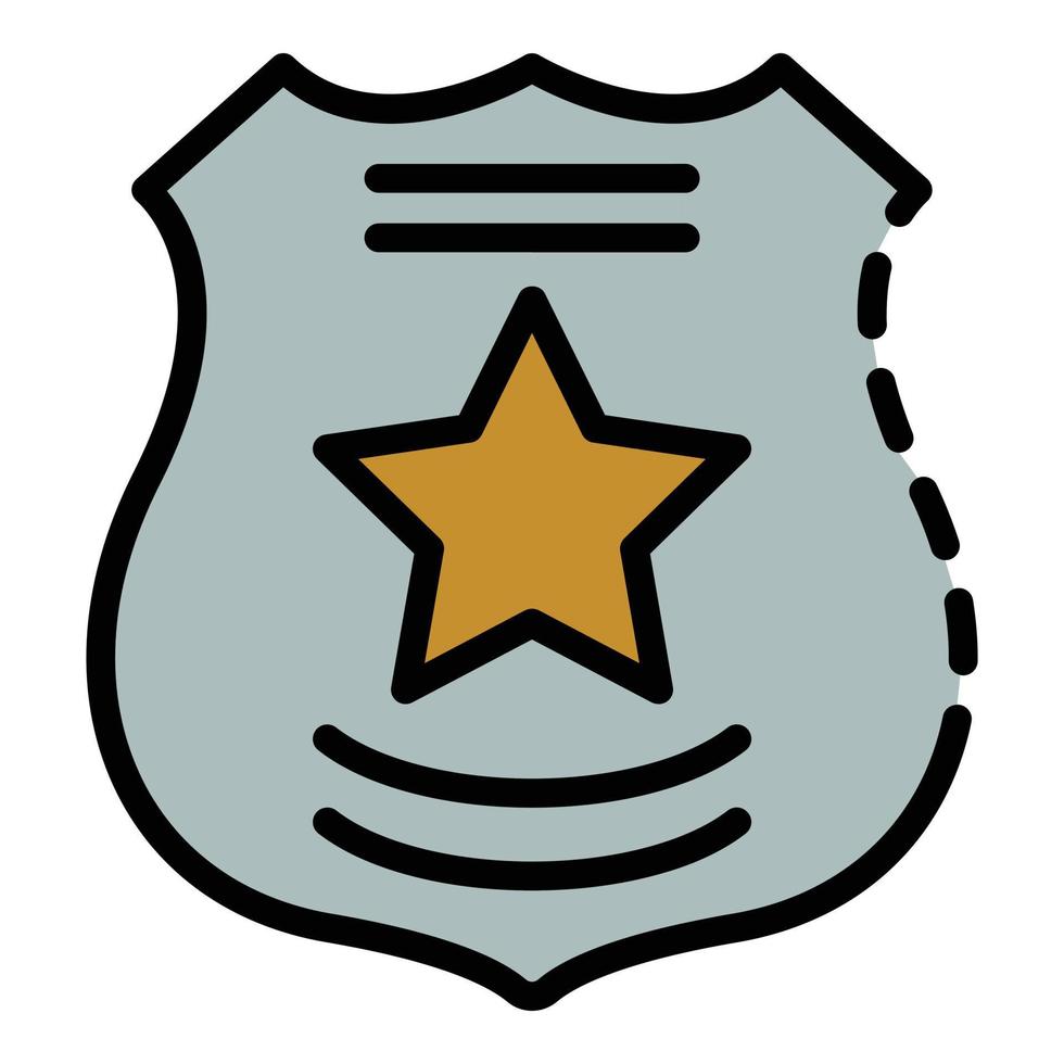 vecteur de contour de couleur d'icône d'emblème de police