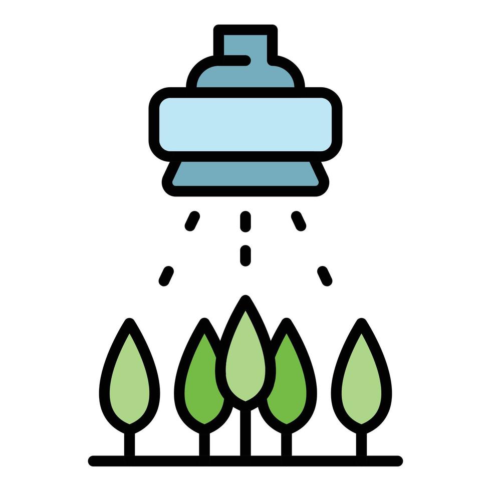 vecteur de contour de couleur d'icône d'irrigation d'arbres