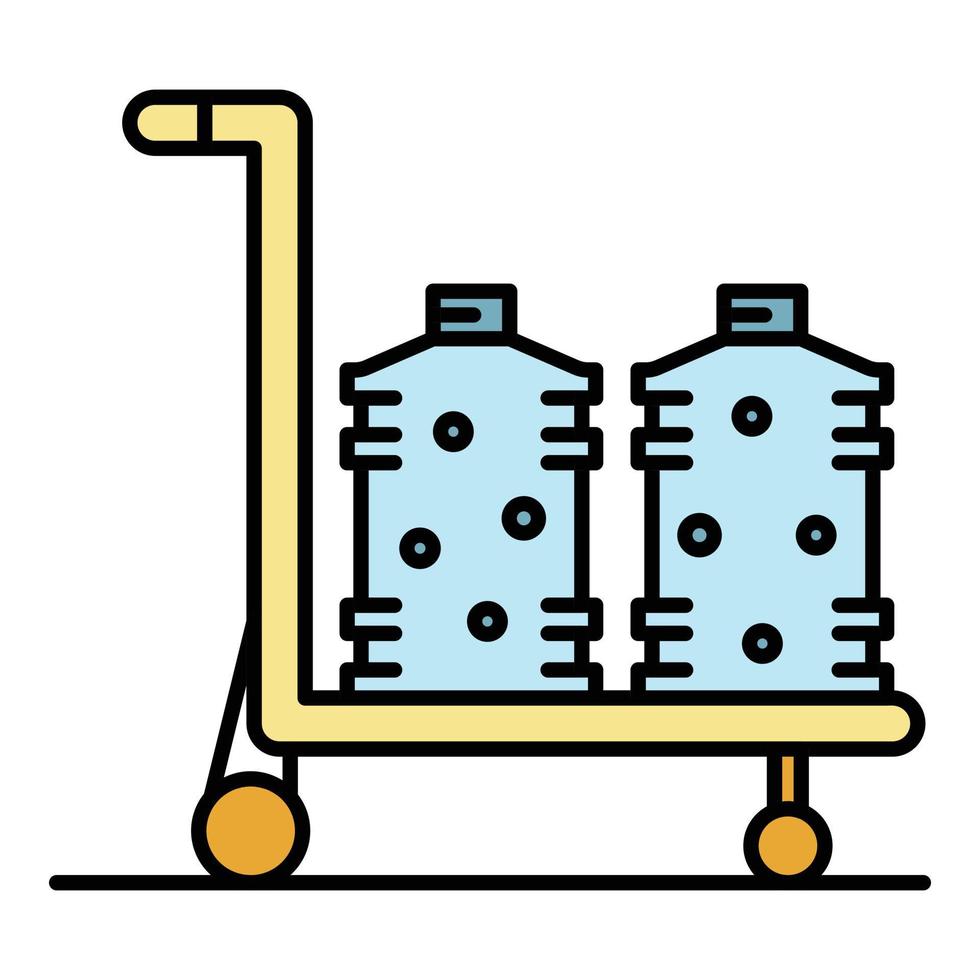 bouteille d'eau pour le vecteur de contour de couleur d'icône de refroidisseur