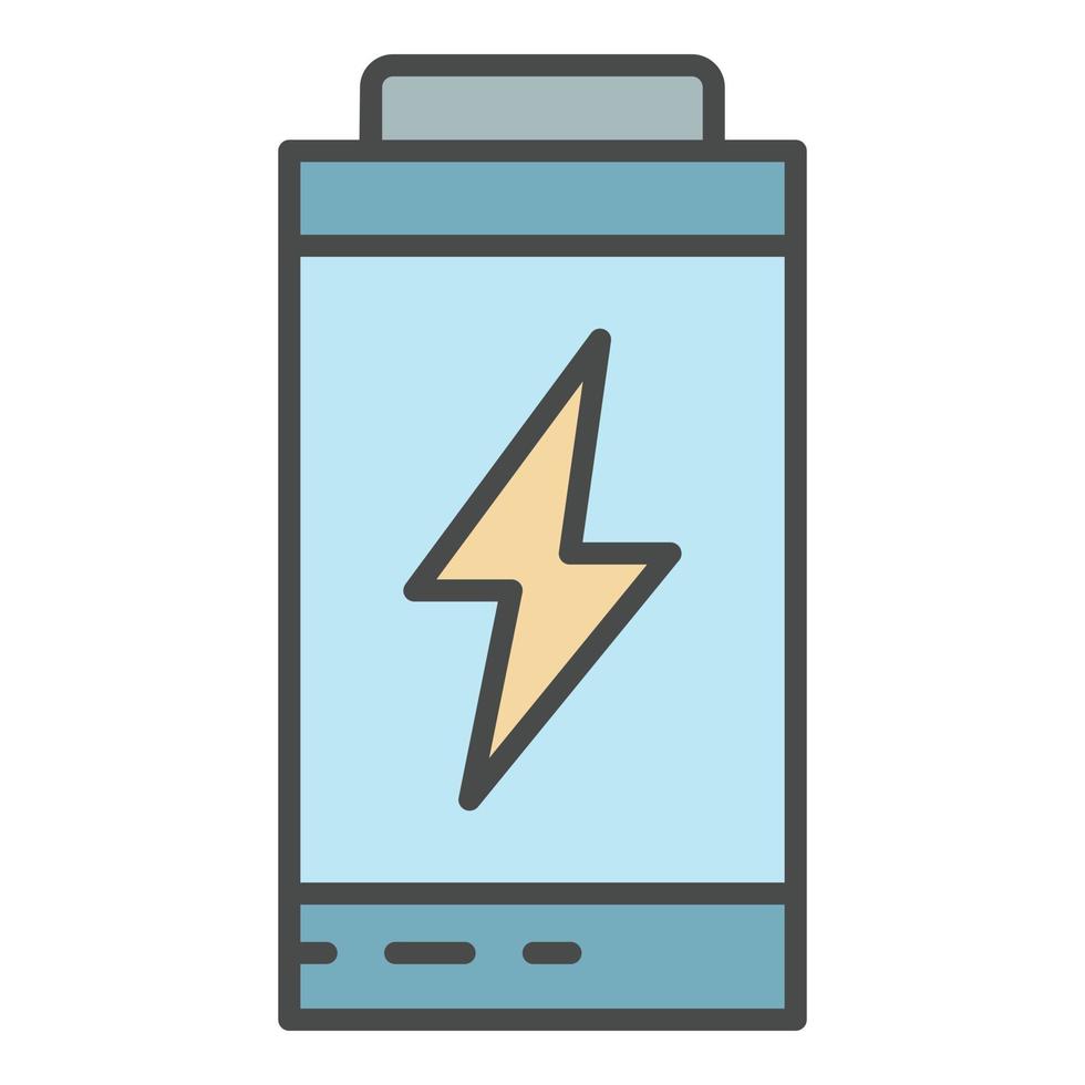 vecteur de contour de couleur d'icône d'énergie de batterie