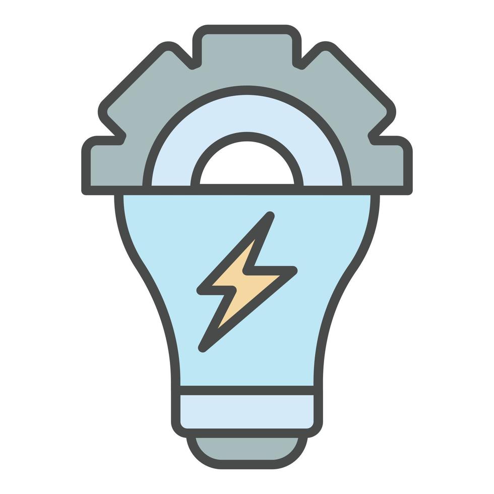 vecteur de contour de couleur d'icône d'ampoule d'énergie