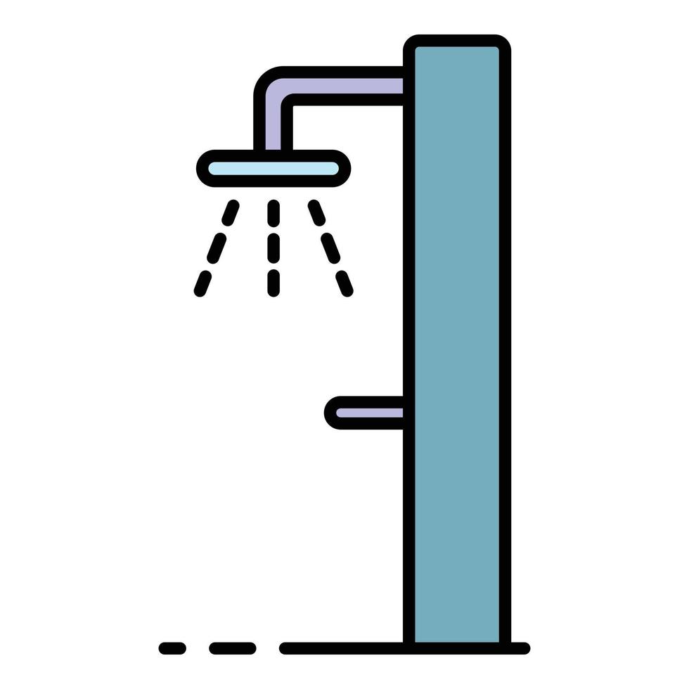 vecteur de contour de couleur de l'icône de douche de piscine