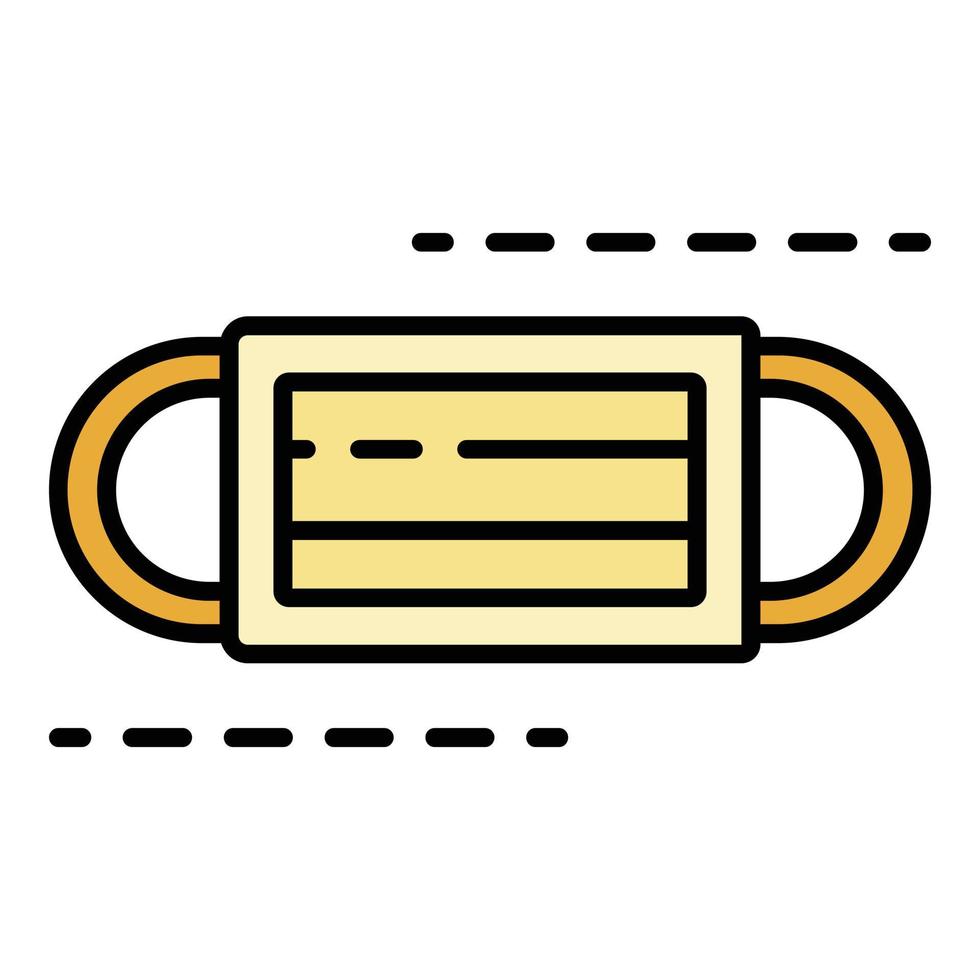 vecteur de contour de couleur d'icône de bandage de visage médical