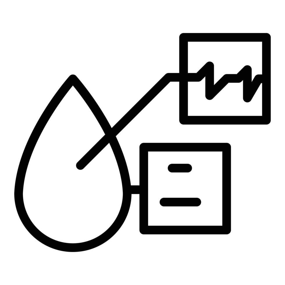 vecteur de contour d'icône d'analyse de sang. test médical