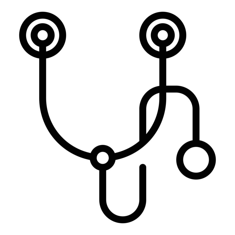 vecteur de contour d'icône de stéthoscope de docteur. soins médicaux