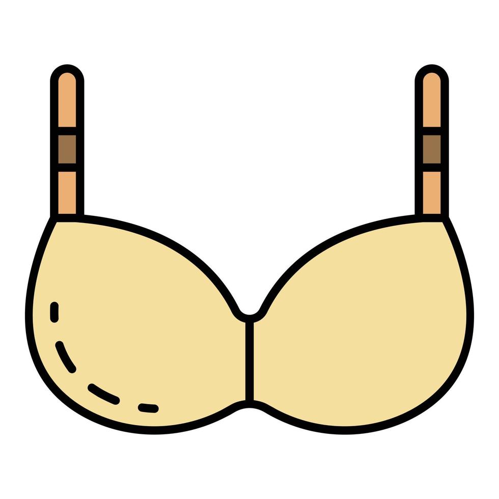 soutien-gorge, icône, couleur, contour, vecteur