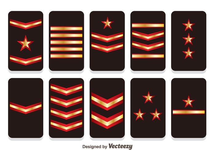 Badges de badges vecteurs de rang militaire vecteur