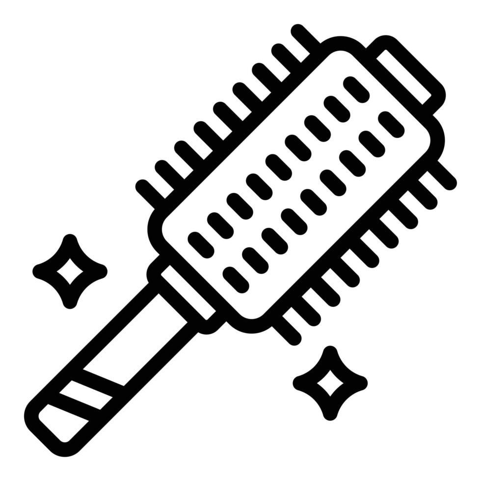 vecteur de contour d'icône de brosse à cheveux ronde. brosse à cheveux composite