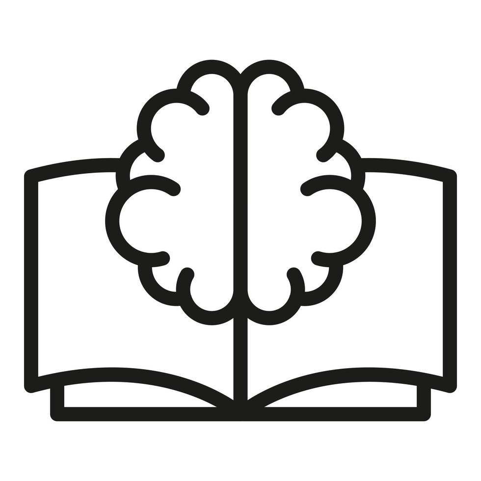 vecteur de contour d'icône de mémoire d'entraînement. cerveau humain