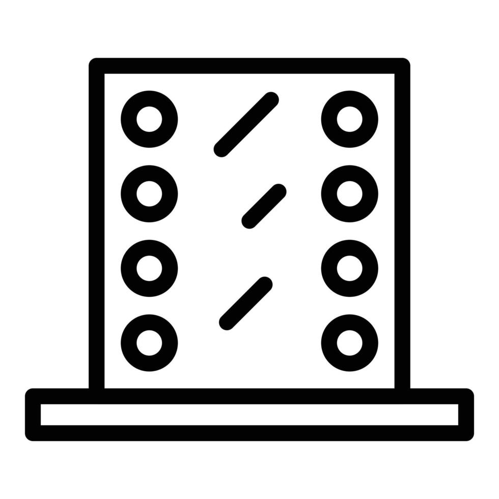 vecteur de contour d'icône de miroir de lumière. cadre d'ampoule