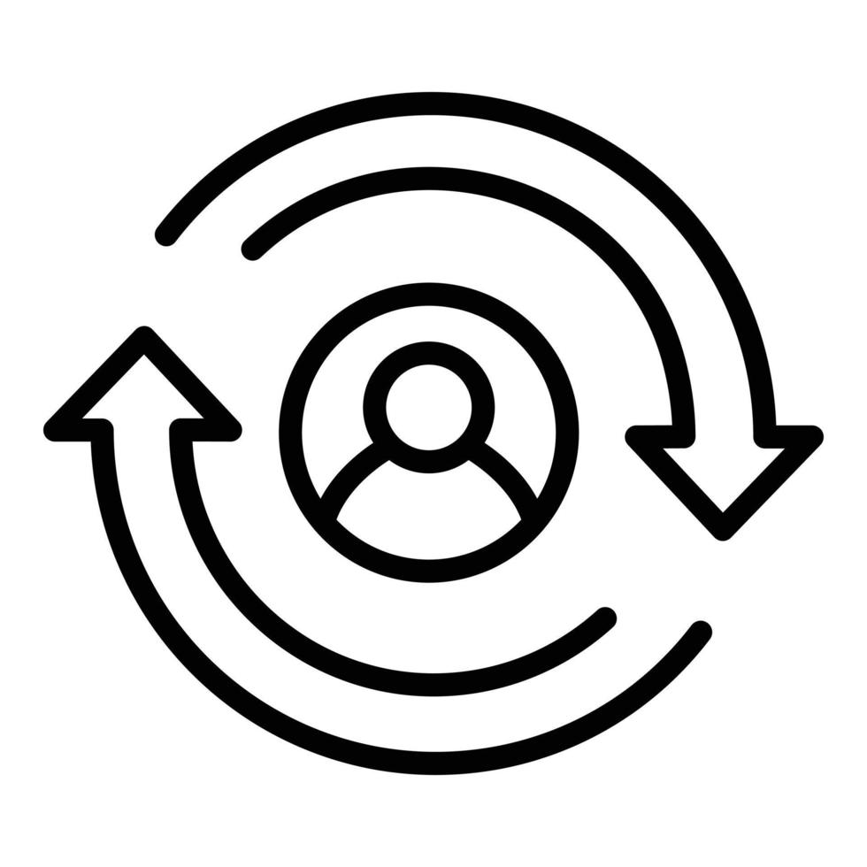 vecteur de contour d'icône de rétention de client. fidélisation client