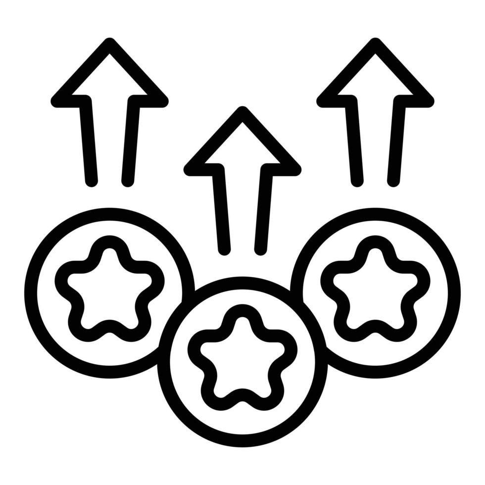 vecteur de contour d'icône de classement de mise à niveau. niveau premium
