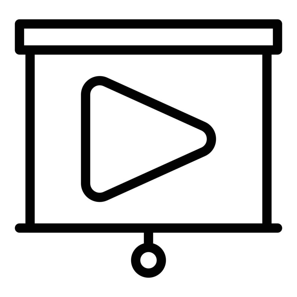 vecteur de contour d'icône de cours vidéo. éducation en ligne