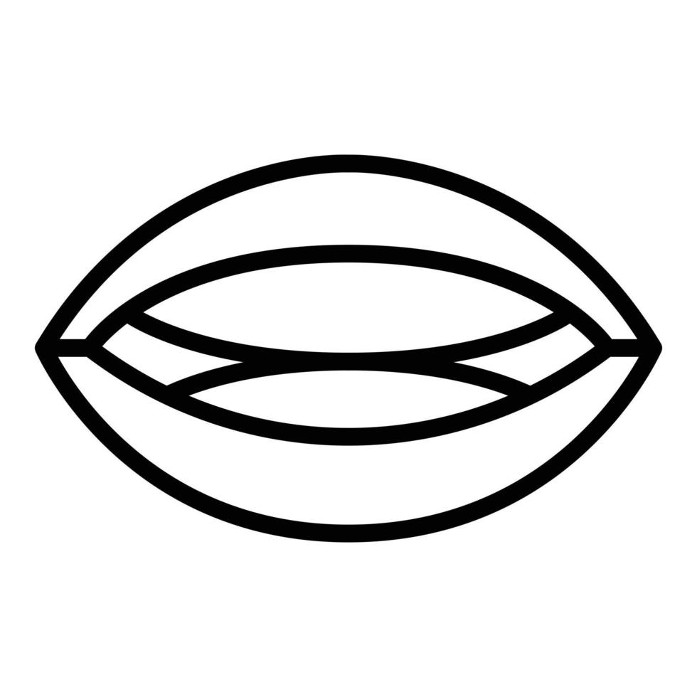 vecteur de contour d'icône articulée de langue. prononciation de la bouche