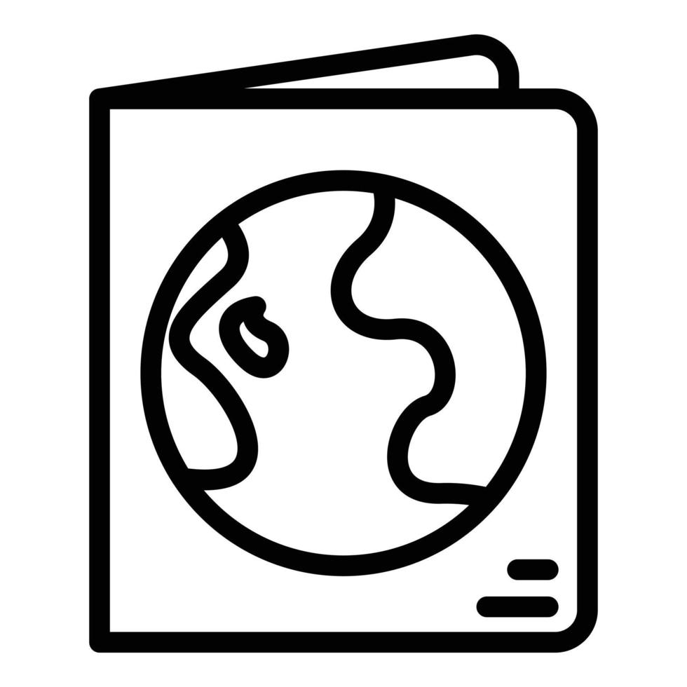 vecteur de contour d'icône de passeport de voyage. document de voyage