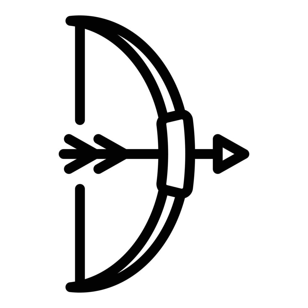 vecteur de contour d'icône de tir à l'arc olympique. flèche d'archer