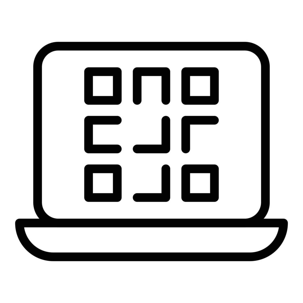 vecteur de contour d'icône de scanner de code informatique. numériser qr