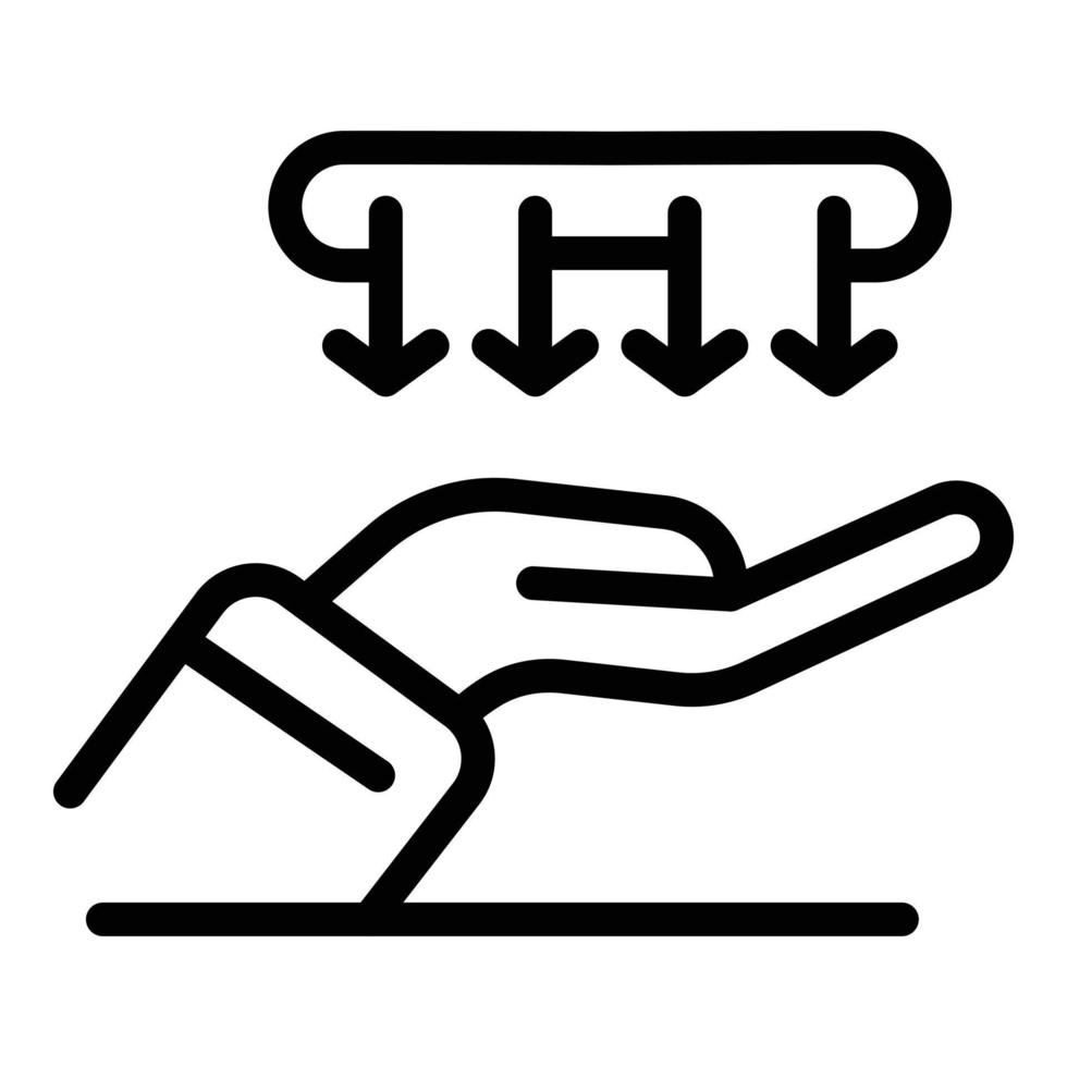 icône de coup de mains, style de contour vecteur