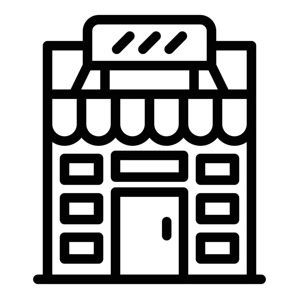 icône du marché de la boutique, style de contour vecteur