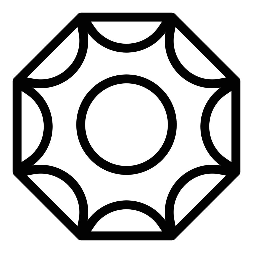 icône de pendentif gemme, style de contour vecteur
