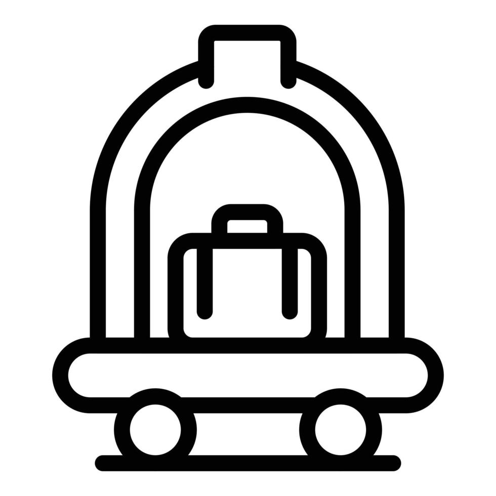 icône de chariot à bagages d'hôtel, style de contour vecteur