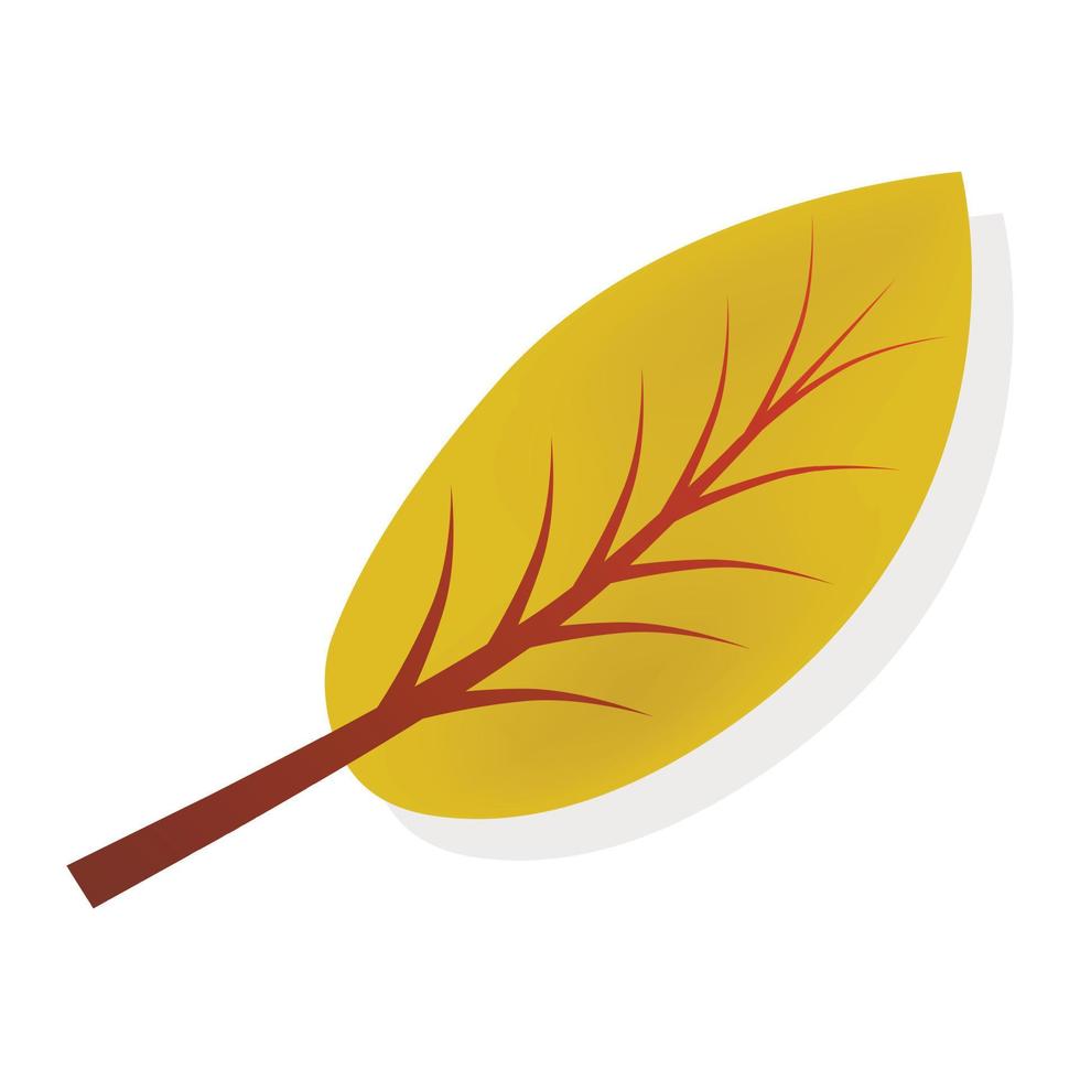 icône de feuille d'automne jaune, style réaliste vecteur