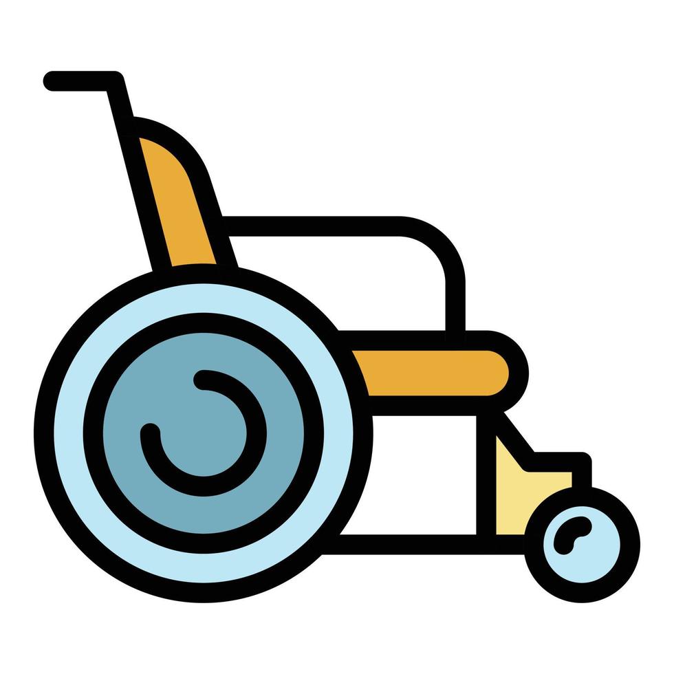 vecteur de contour de couleur d'icône de fauteuil roulant