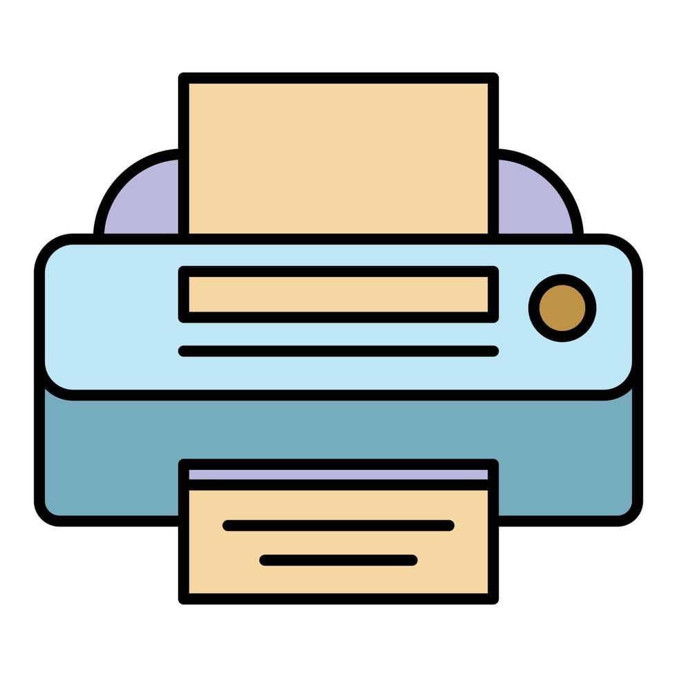 vecteur de contour de couleur d'icône d'imprimante photo